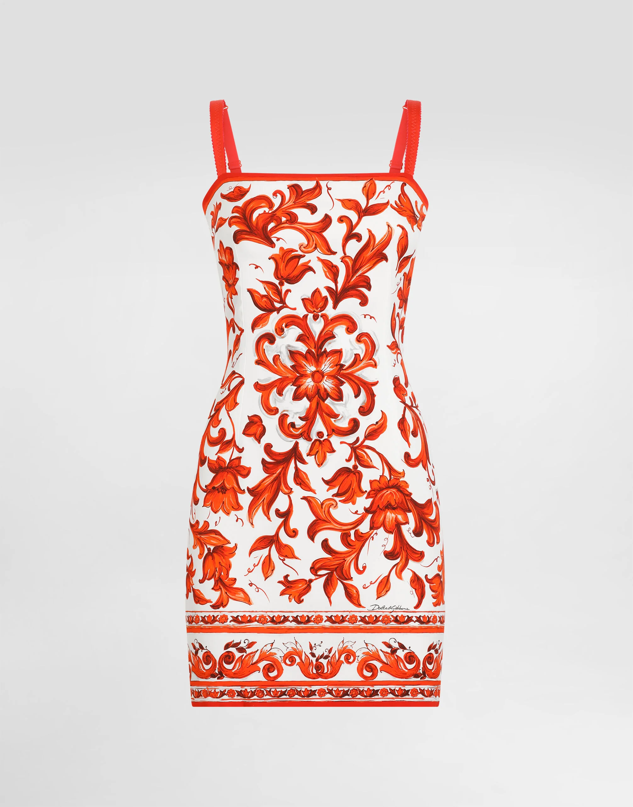 Majolica-print charmeuse dress - 1