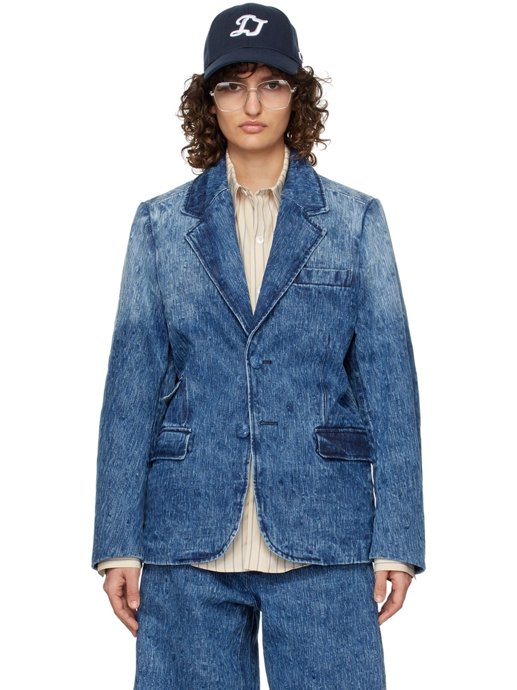 Blue Drush Denim Blazer - 1