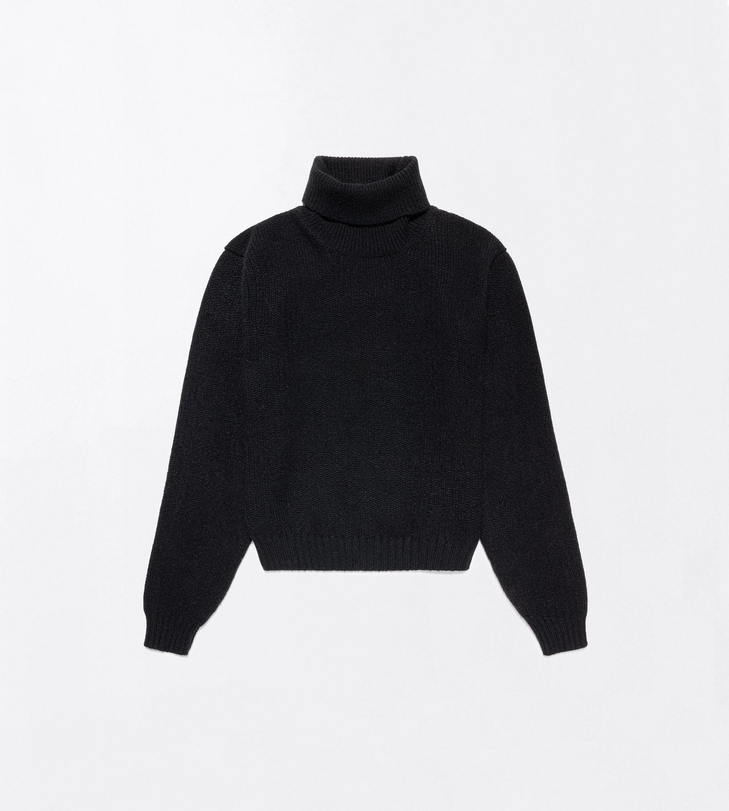 WOOL CASHMERE MOHAIR BLEND TURTLENECK KNIT - 1