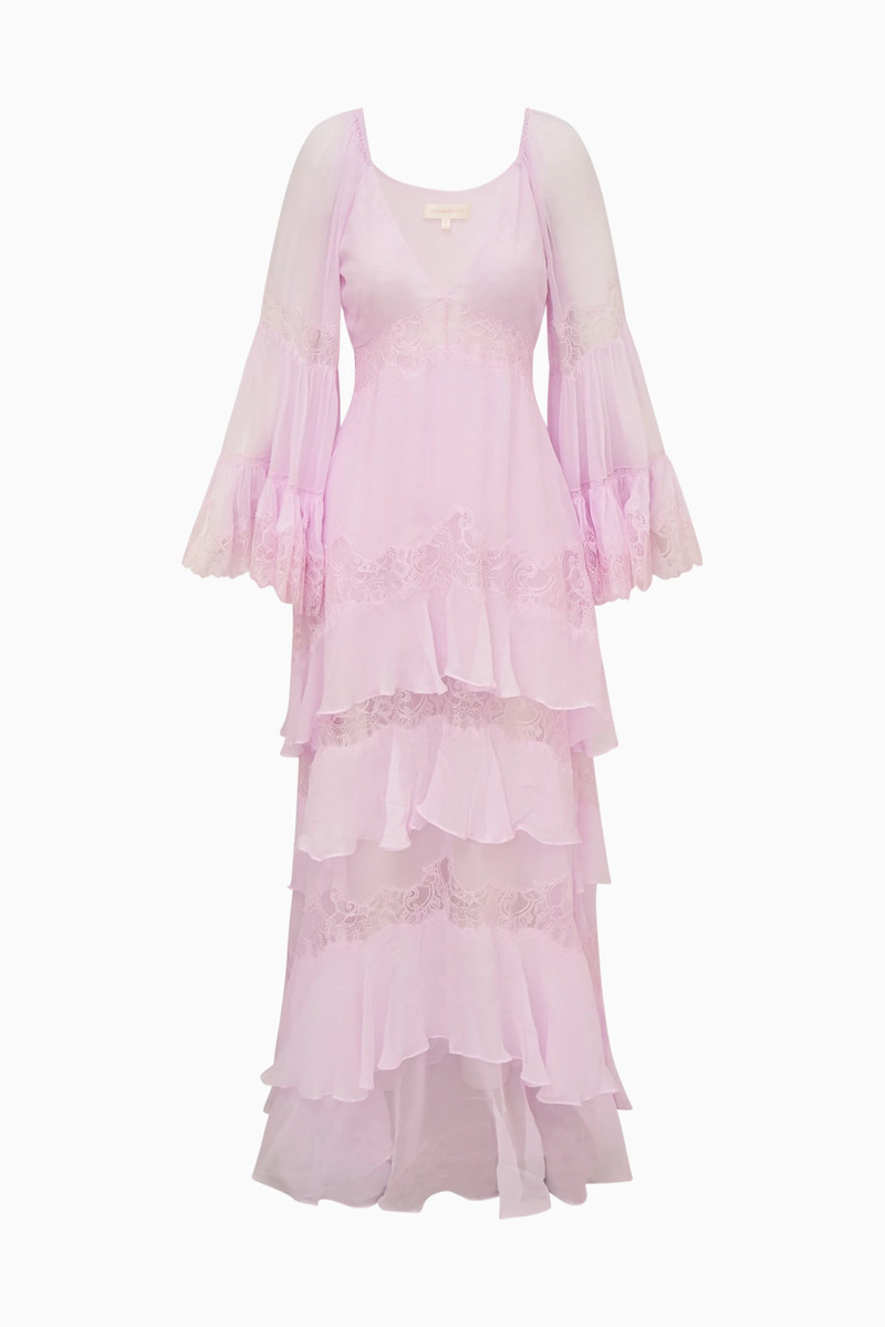 Devina Silk Chiffon Lace Maxi Dress 1