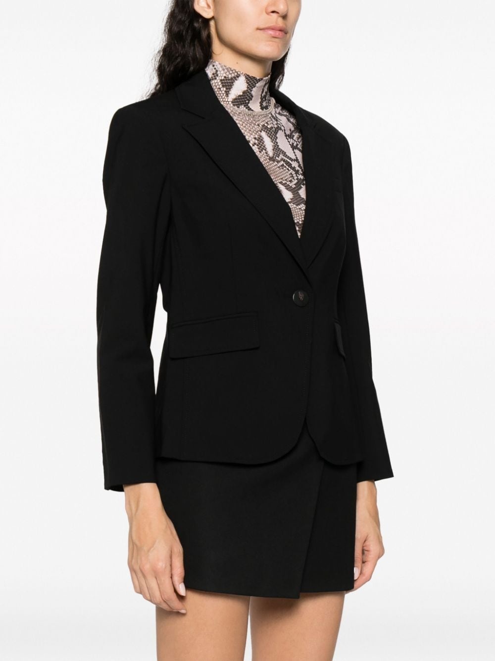 single-breasted wool-blend blazer - 3