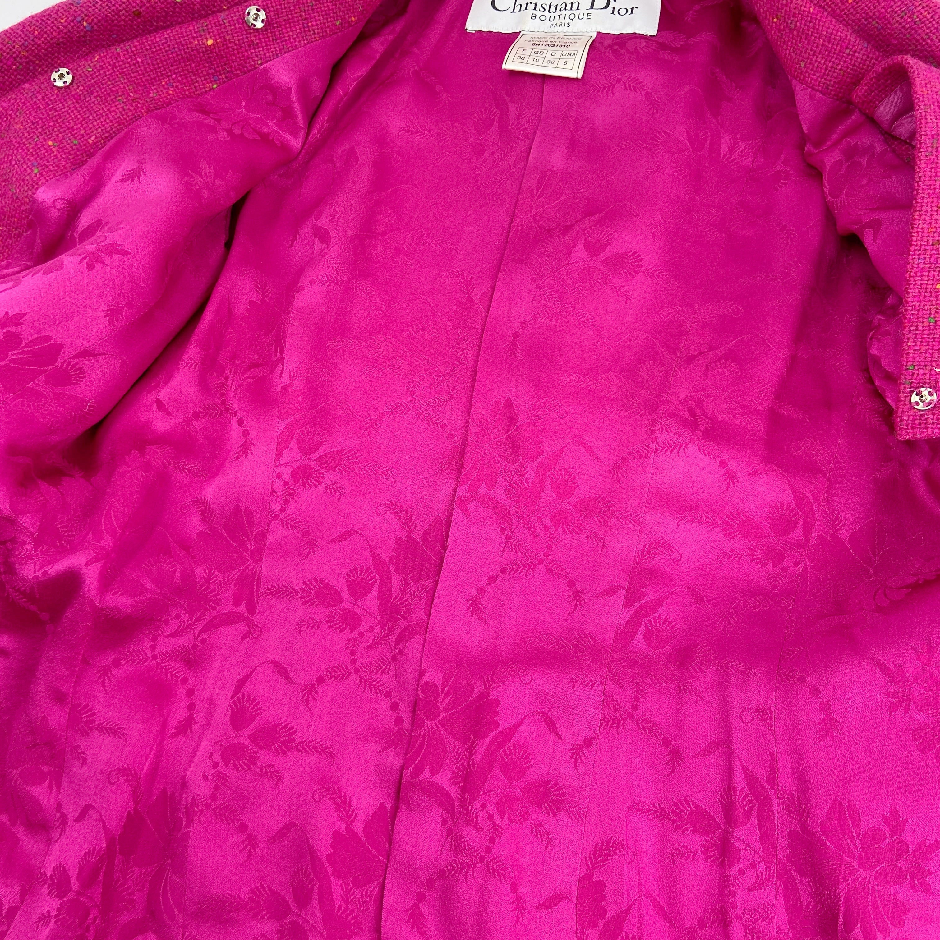 Christian Dior Fall 1998 John Galliano Candy Fuchsia Oversized Lapel Bar Jacket - 18