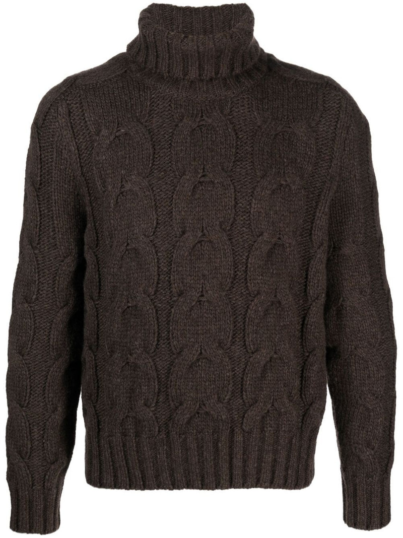 cable-knit roll-neck jumper 1