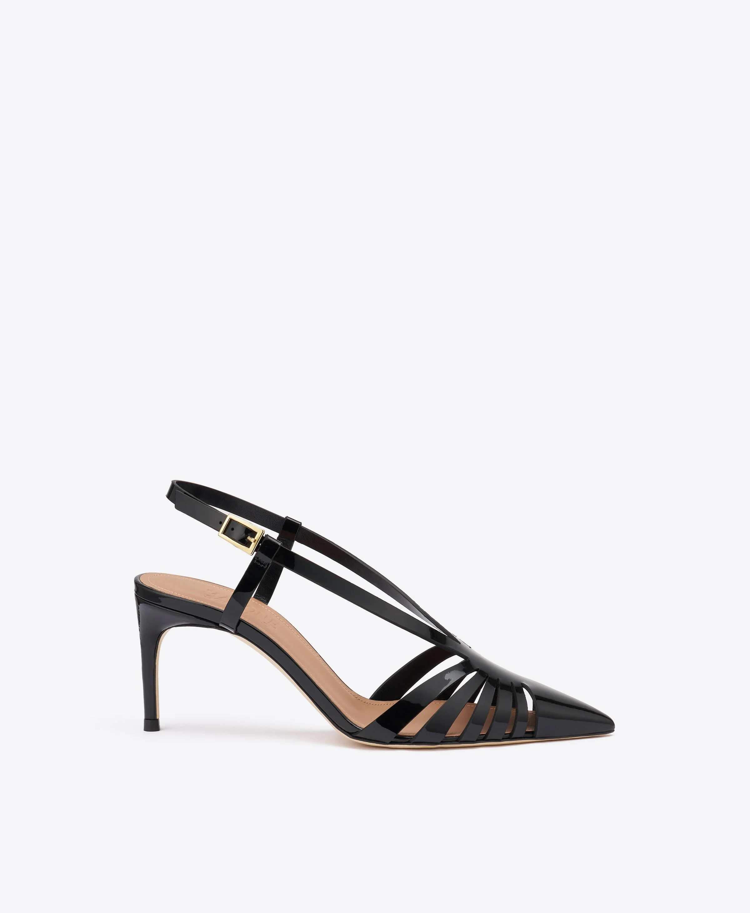 Janette 70 Black Patent Slingback Pumps - 1