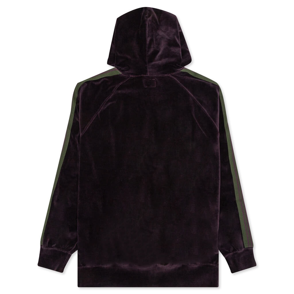 NEEDLES VELOUR TRACK HOODIE - EGGPLANT - 2
