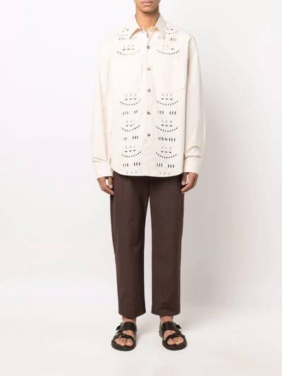 Nanushka cut-out detail cotton shirt outlook