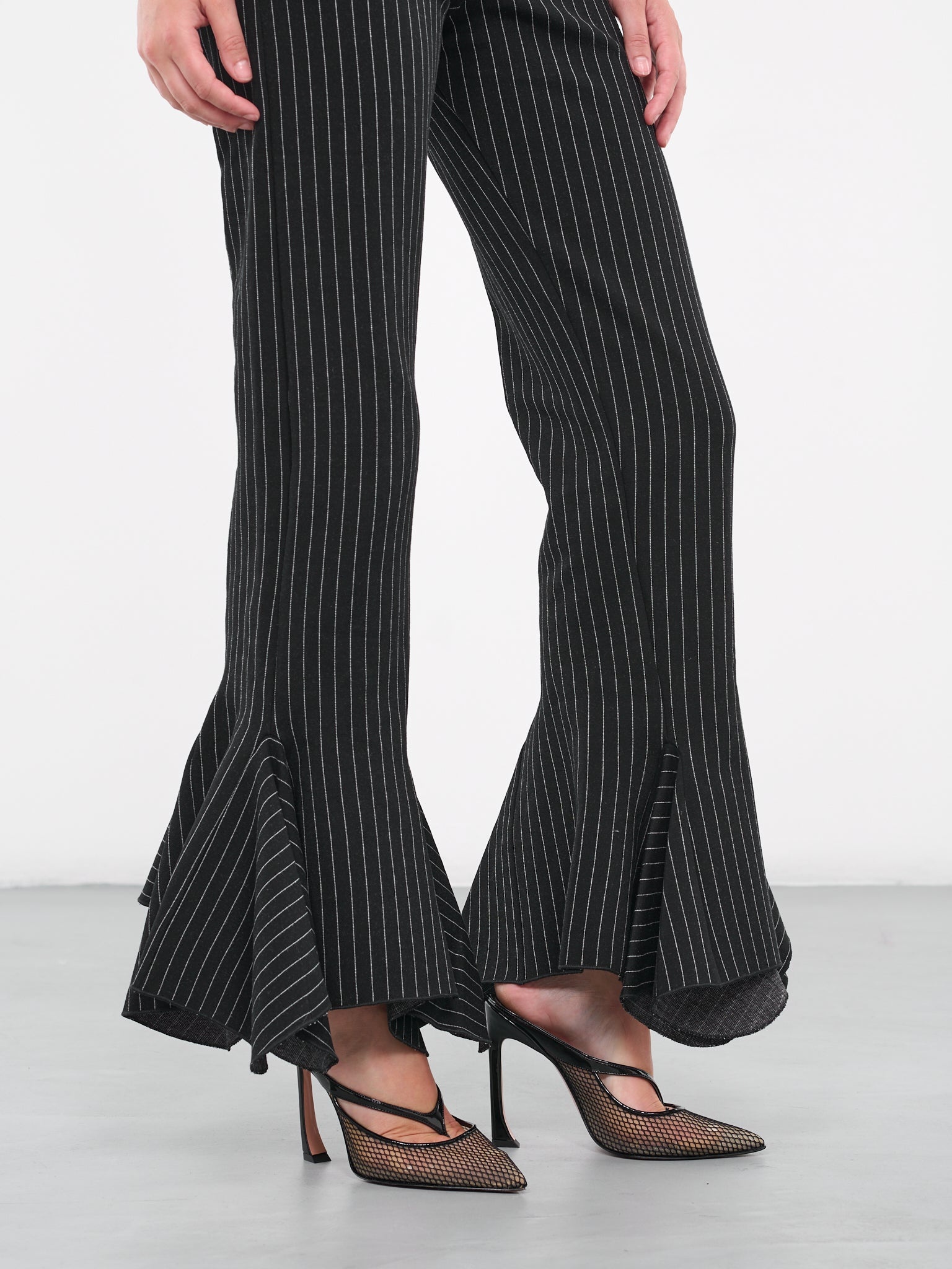 Pinstripe Ruffle Trousers - 4