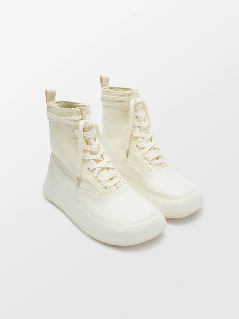 LEATHER MIX HI-TOP SNEAKER - 2