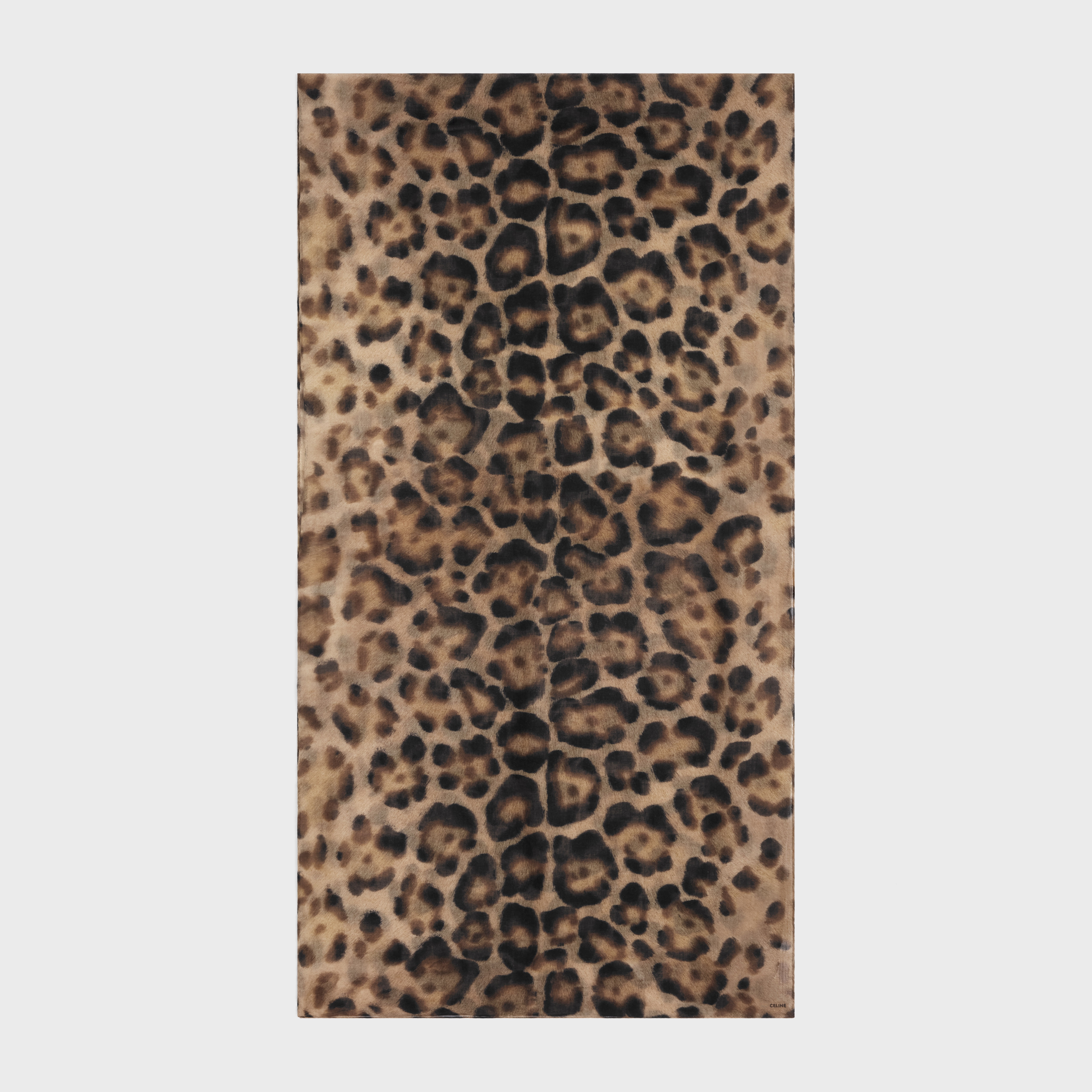 stole in leopard-print cashmere muslin - 1