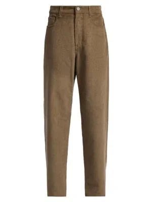 Women's Relaxed Corduroy Trousers - Dark Sage - 1