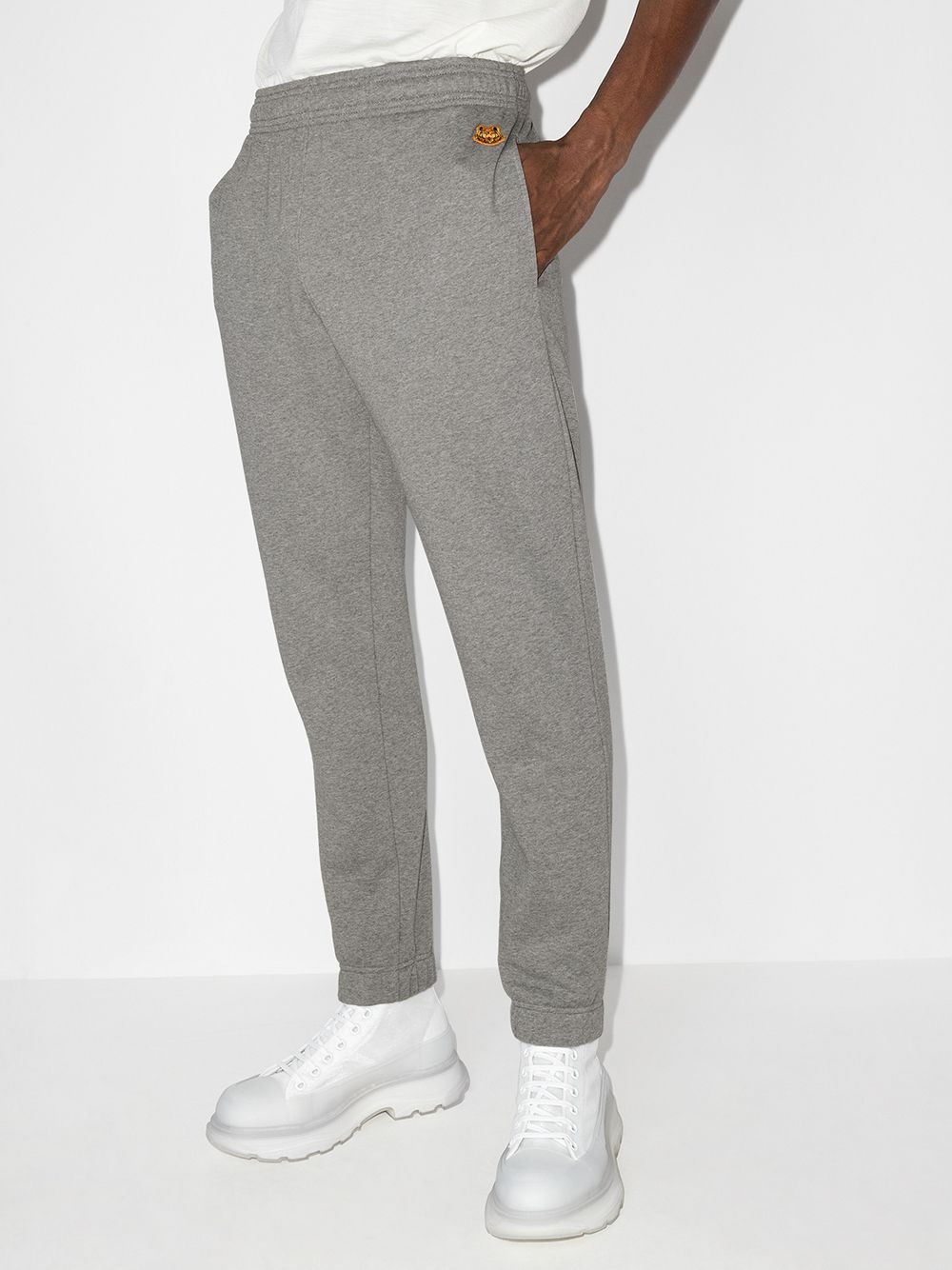 Tiger patch cotton track pants - 2