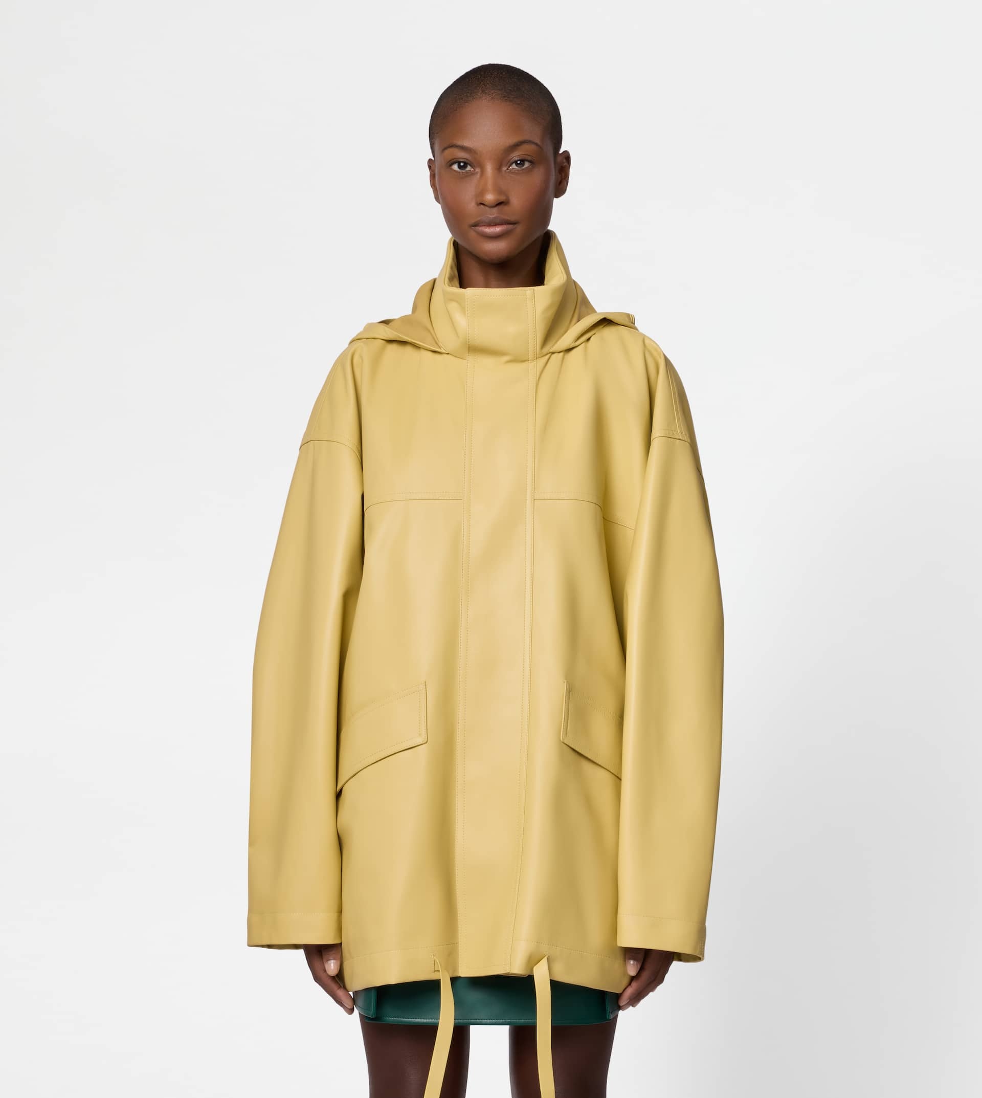WINDBREAKER IN NAPPA LEATHER - YELLOW - 4