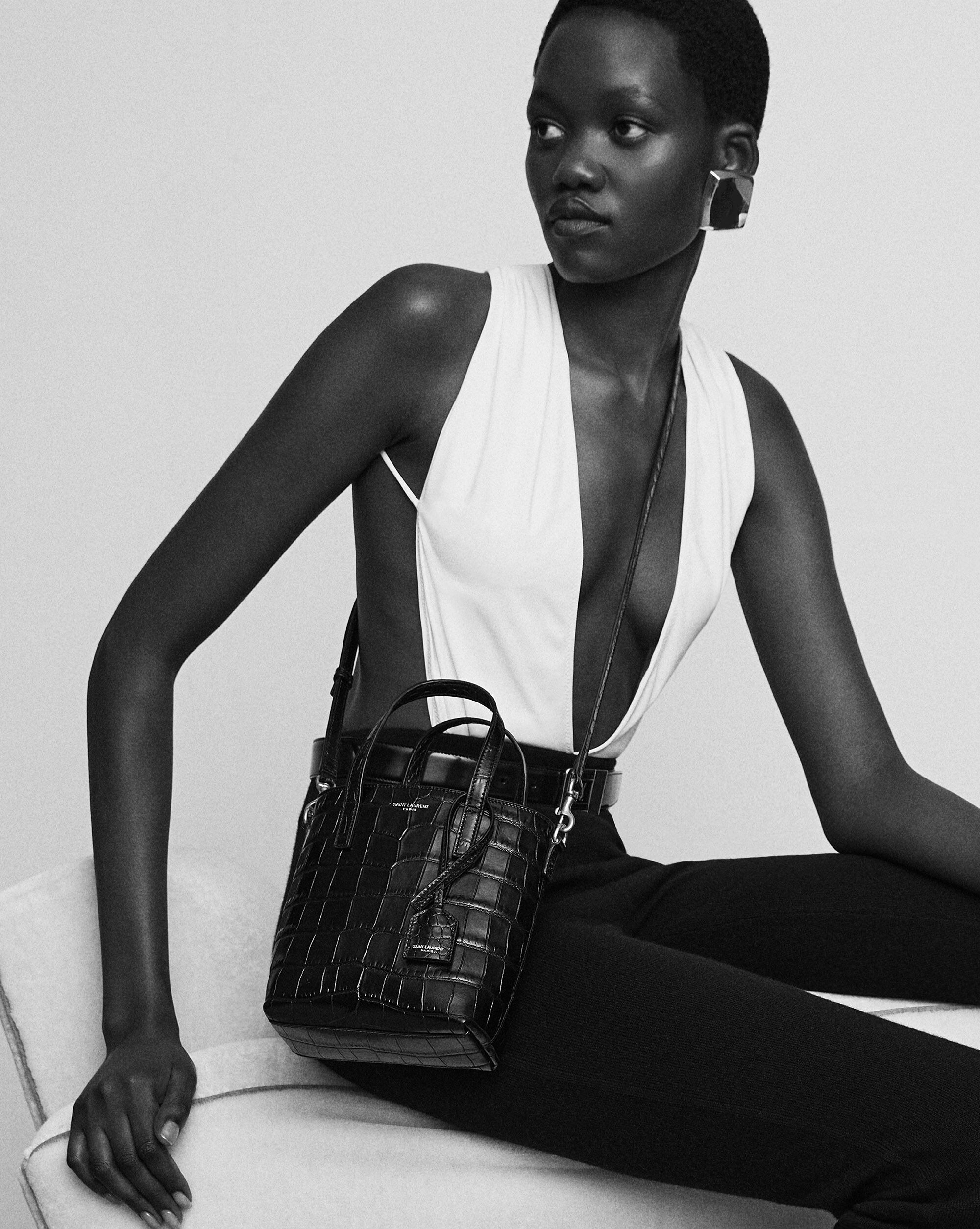MINI TOY SHOPPING SAINT LAURENT IN CROCODILE-EMBOSSED LEATHER - 2