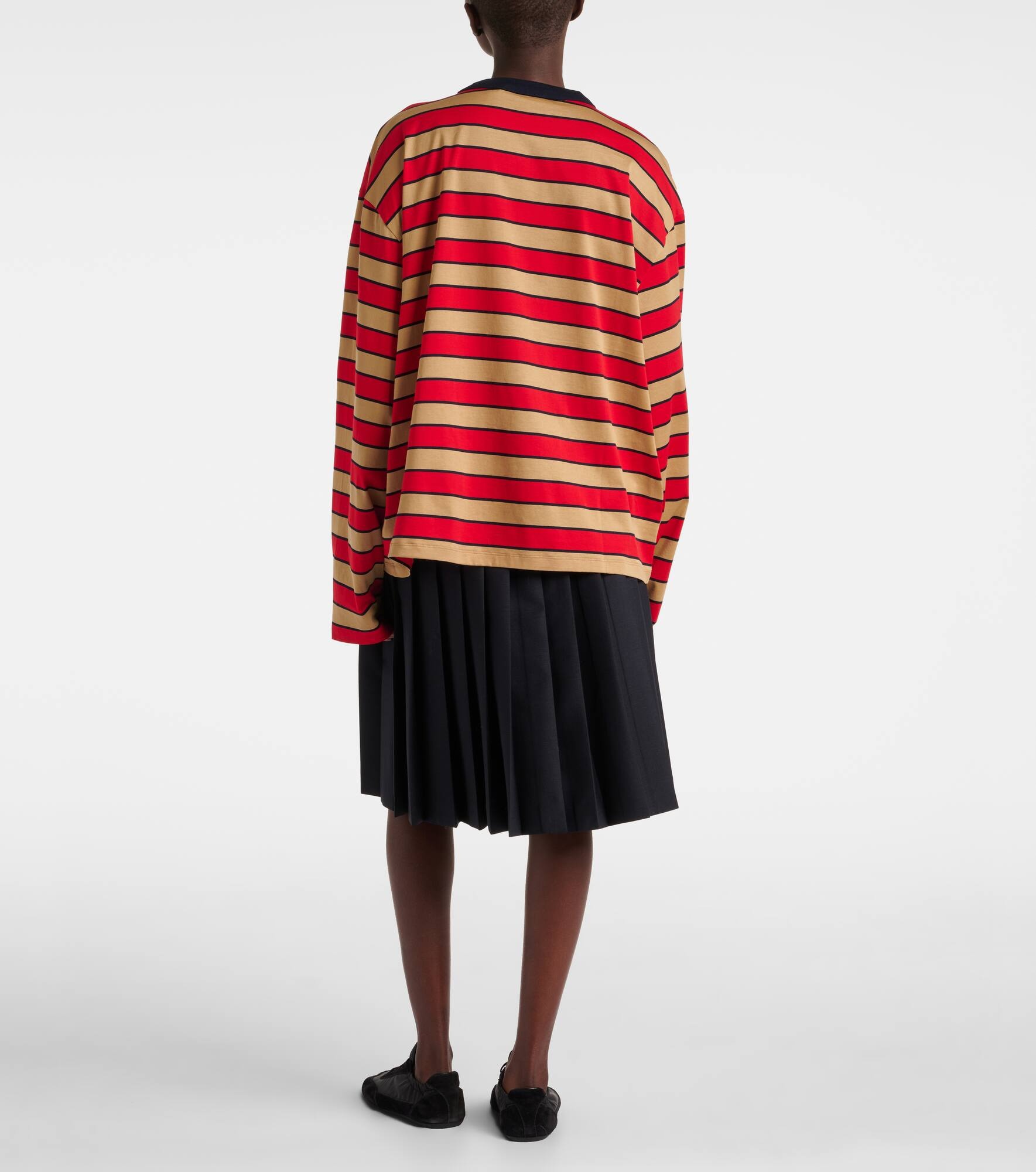 Striped cotton jersey top - 3