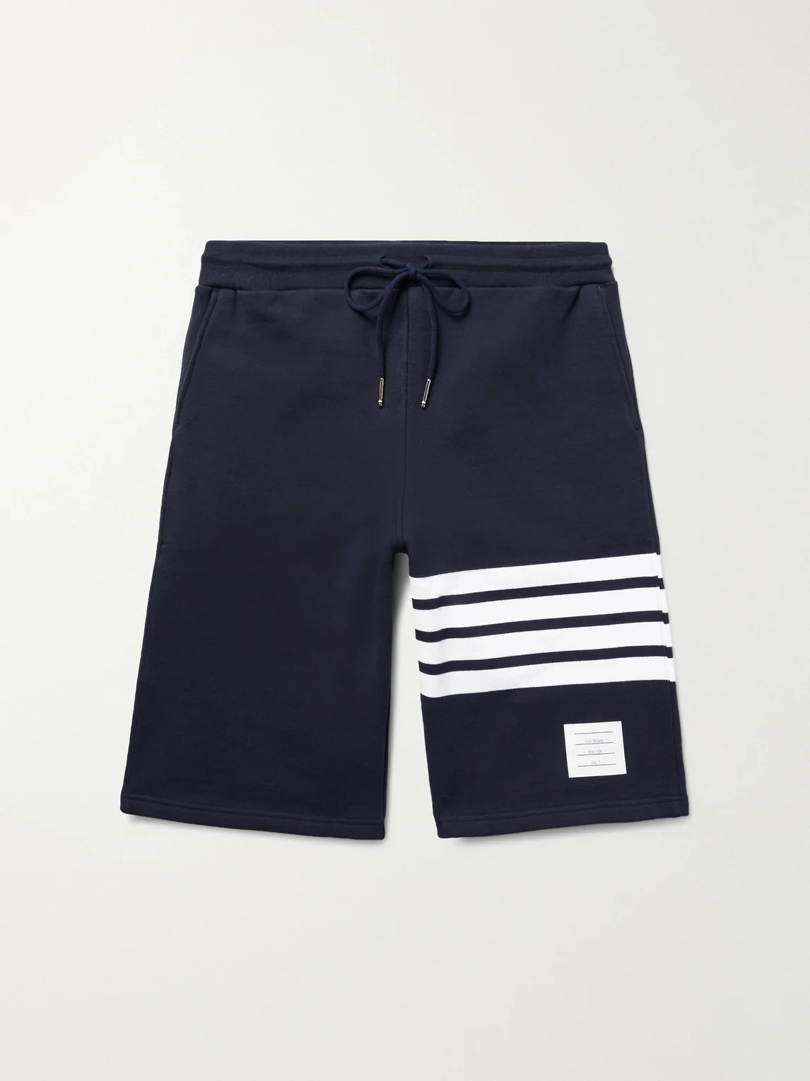 Striped Loopback Cotton-Jersey Shorts - 1