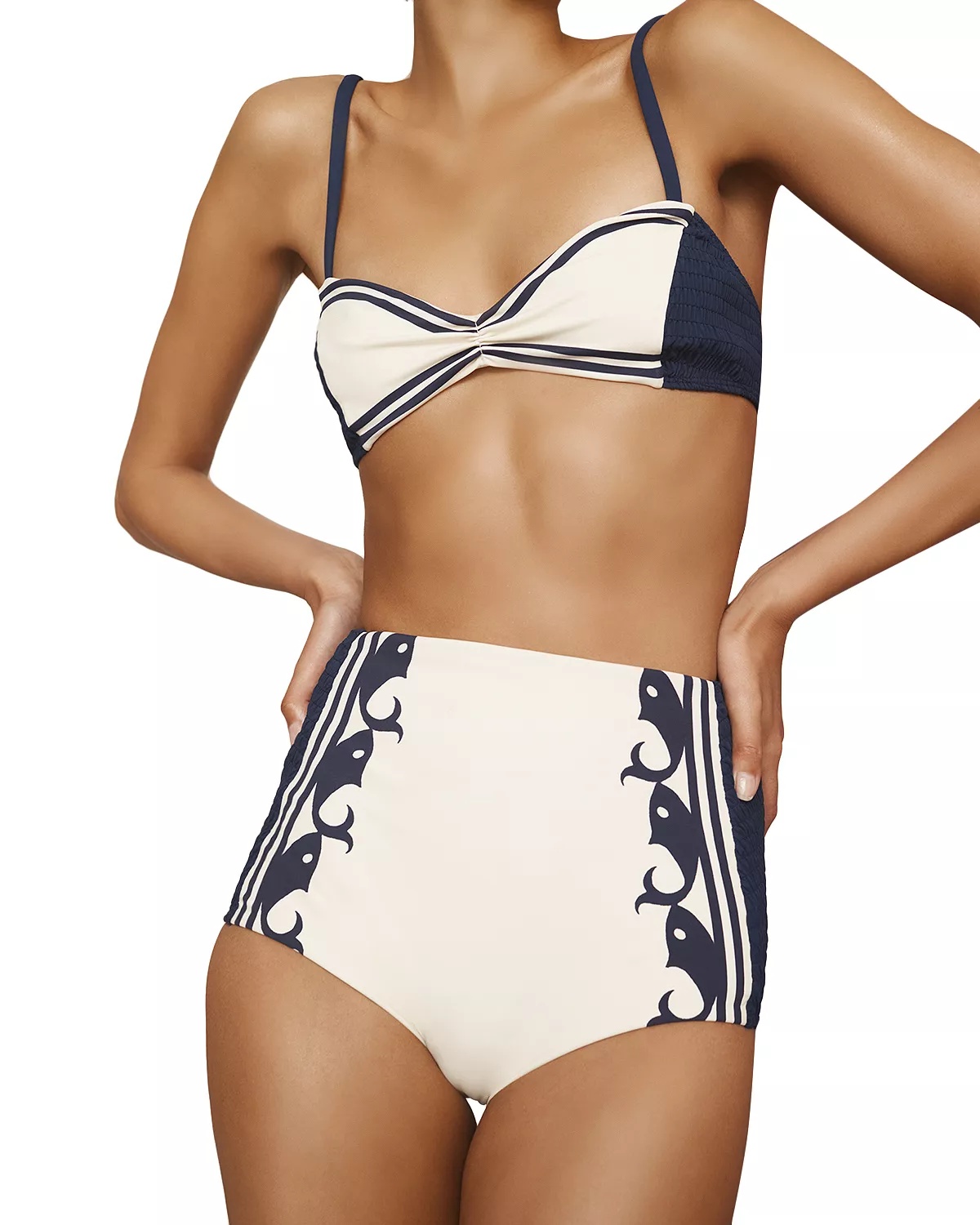 Marine Smocked Boyleg Brief Bikini Bottom - 5