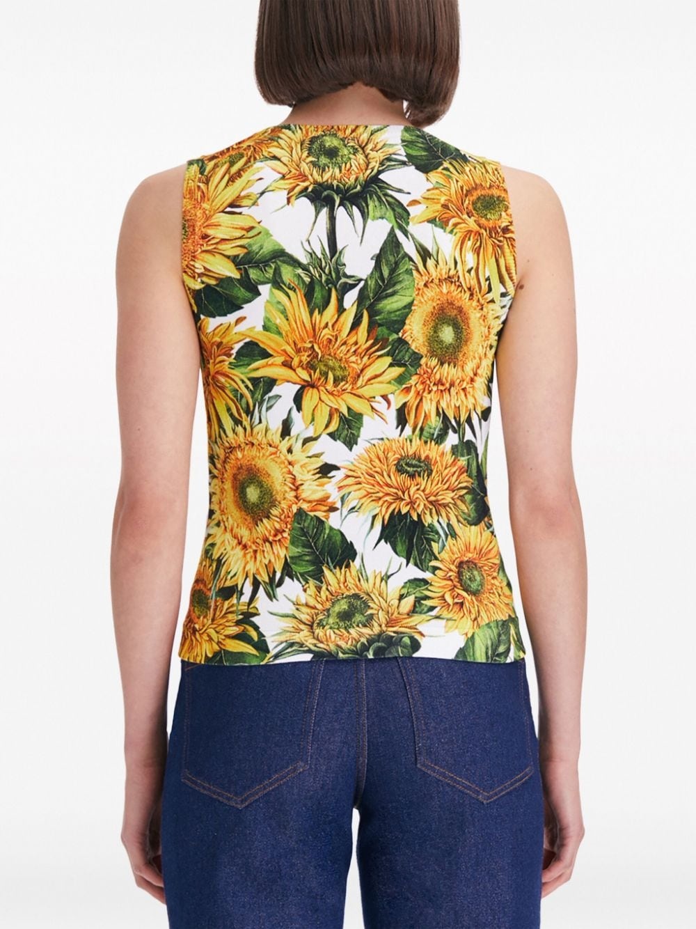 floral-print round-neck tank top - 5