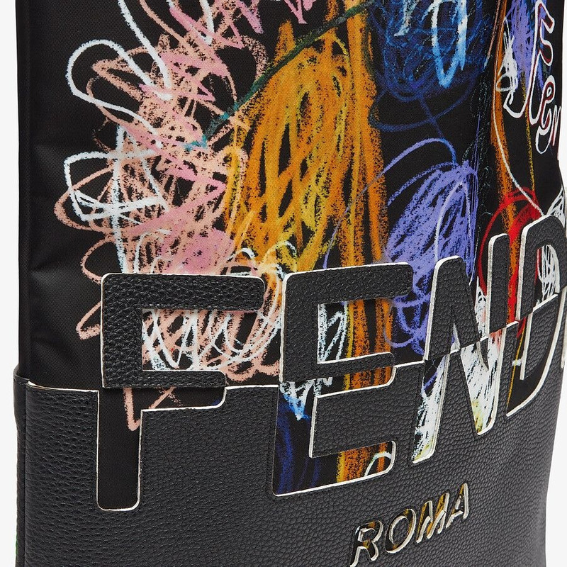 Multicolor nylon and leather bag 5