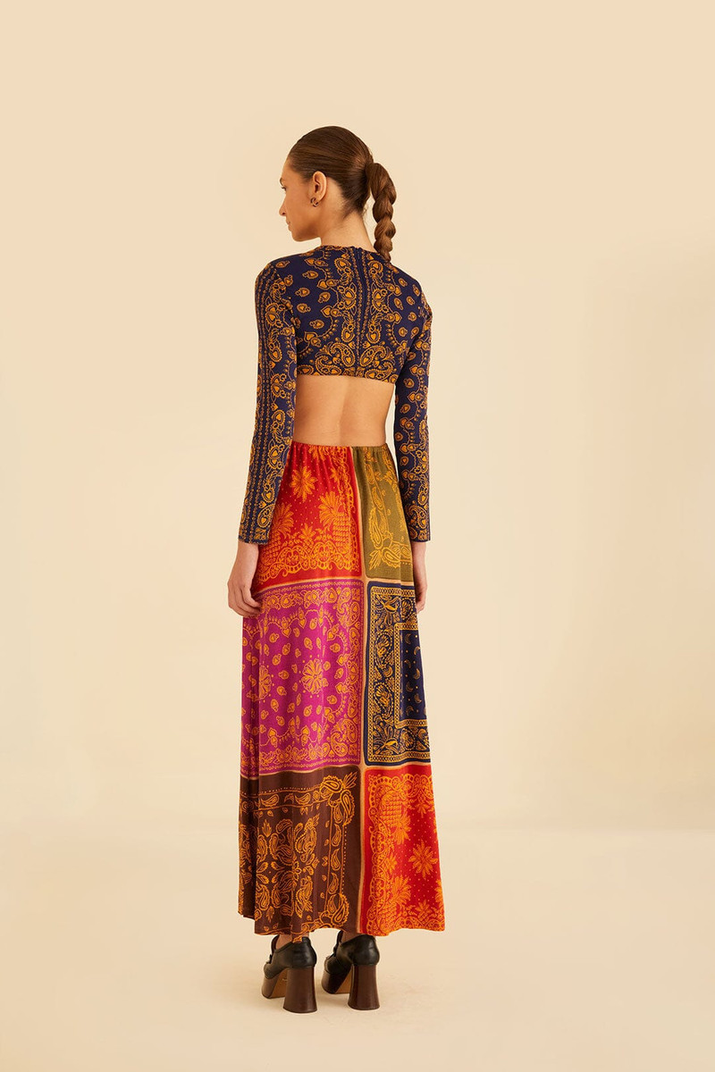 Multicolor Bandana Dream Cut Out Maxi Dress 4