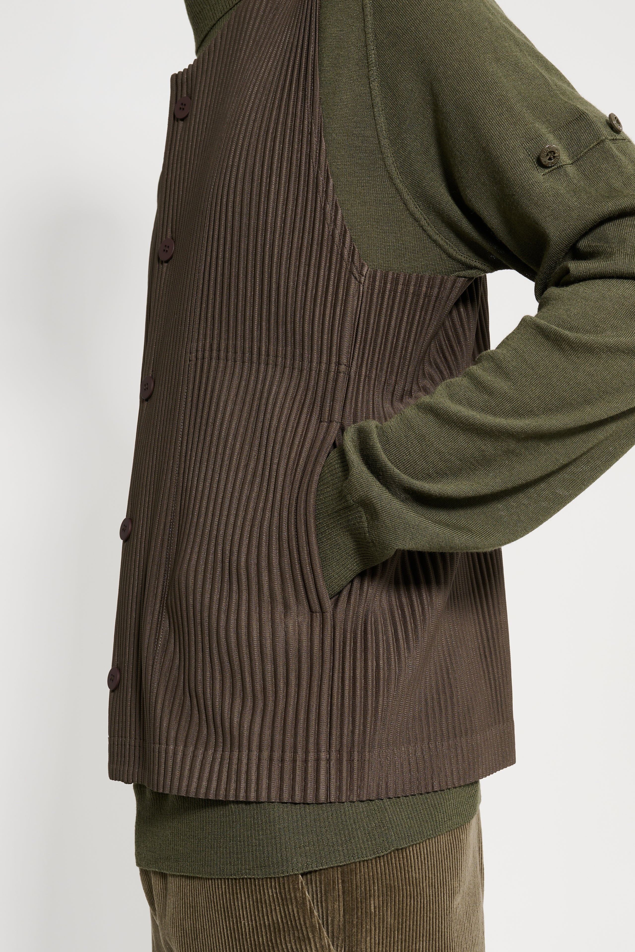 HOMME PLISSÉ ISSEY MIYAKE TAILORED PLEATS 1 VEST DARK KHAKI - 6