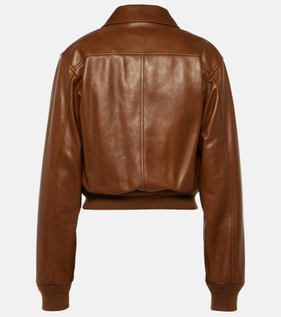 Loro Piana Roldan cropped leather bomber jacket outlook