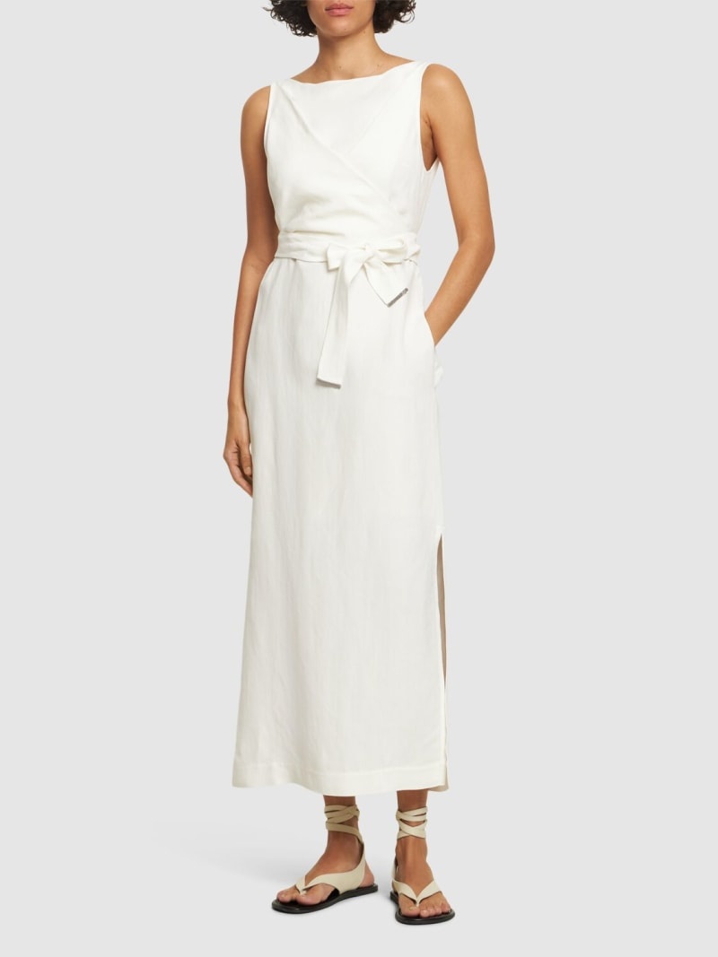 ワンピース BRUNELLO CUCINELLI FLUID TWILL SLEEVELESS DRESS Fluid dress for Woman in Cocoa | Brunello Cucinelli