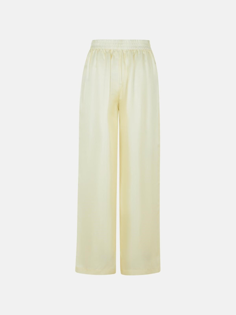 LISA YANG WIDE-LEG IVORY SILK TROUSERS outlook