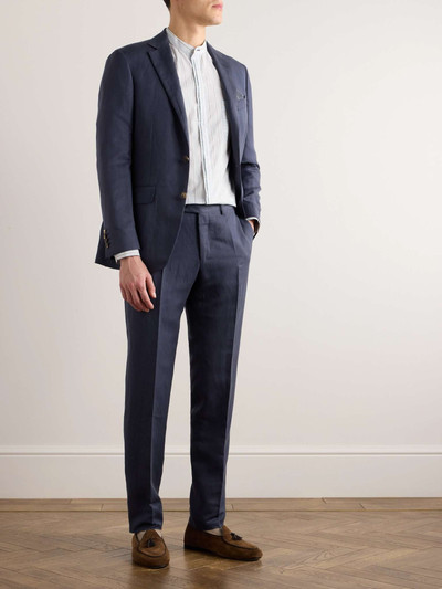 Canali Slim-Fit Straight-Leg Linen and Silk-Blend Suit Trousers outlook