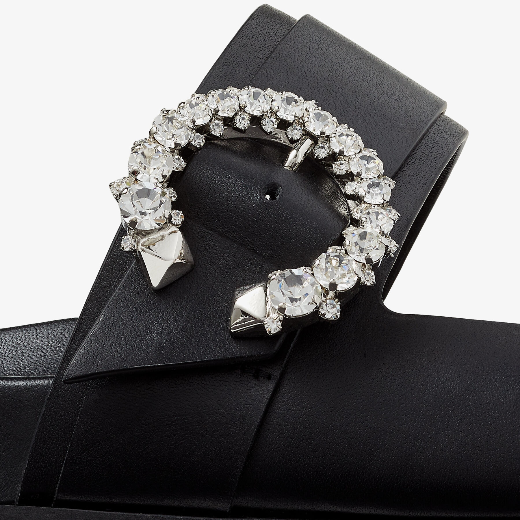 Marga Flat
Black Vachetta Sandals with Crystal Buckle - 4