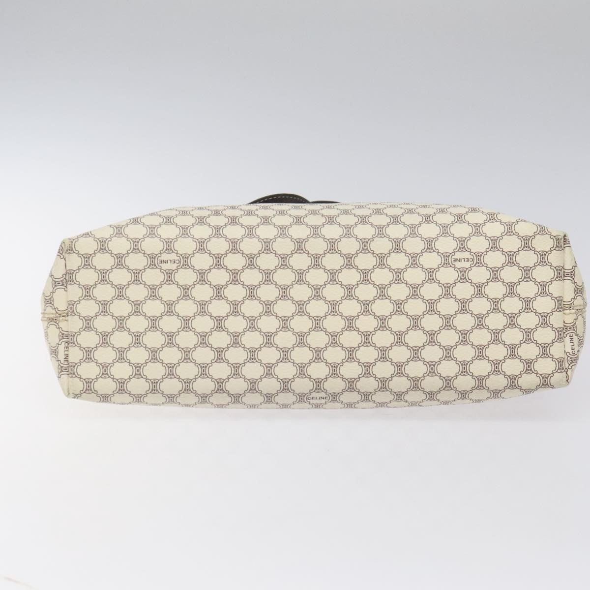 CELINE Macadam Canvas Tote Bag Pvc Leather Gold White - 5