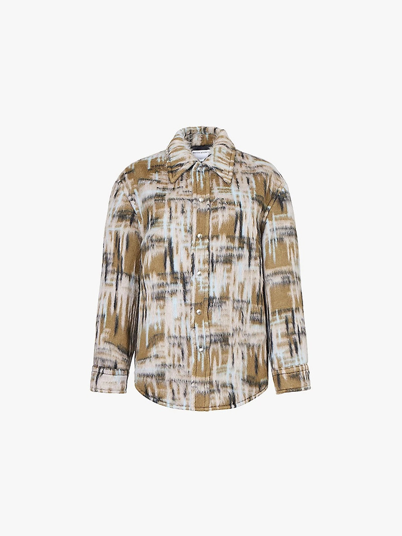 Checked brushed wool-blend jacket - 1