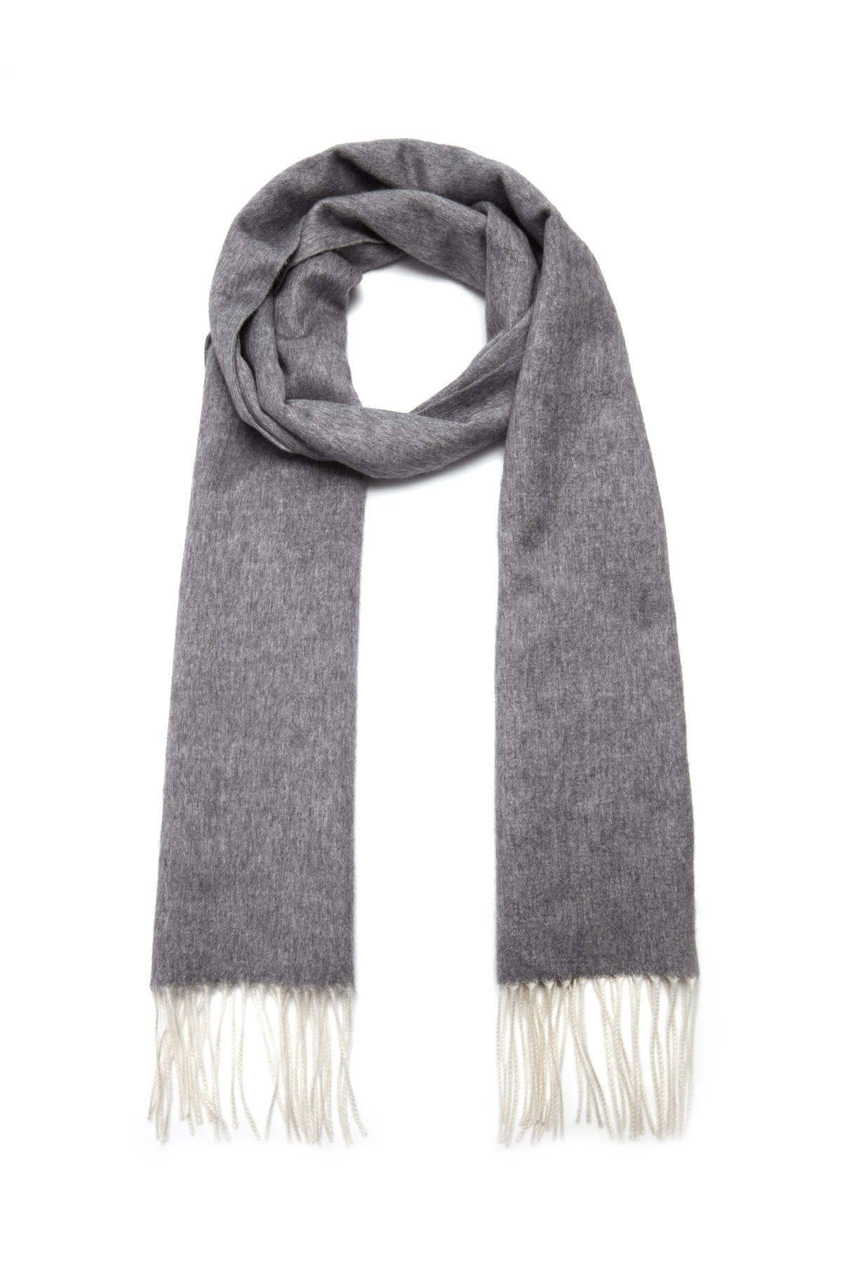 Blaine Scarf in Light Grey Cashmere Silk - 3