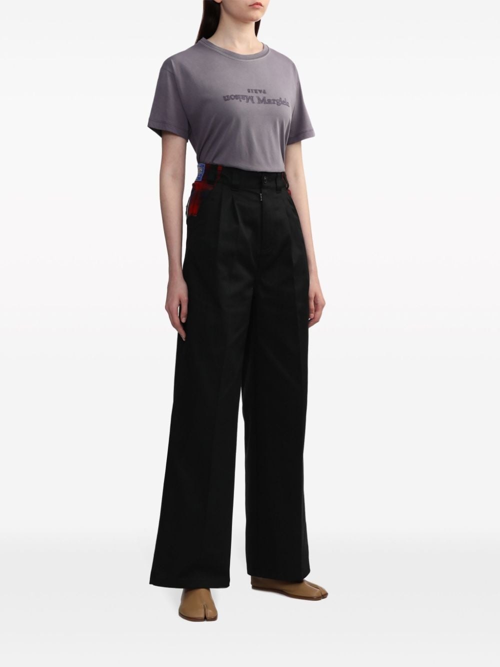 panelled wide-leg trousers - 2