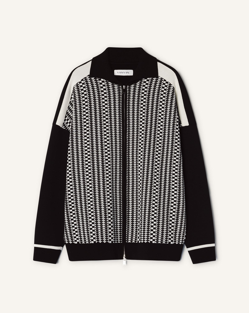 ZIP JACKET IN SILK AND COTTON JACQUARD 1