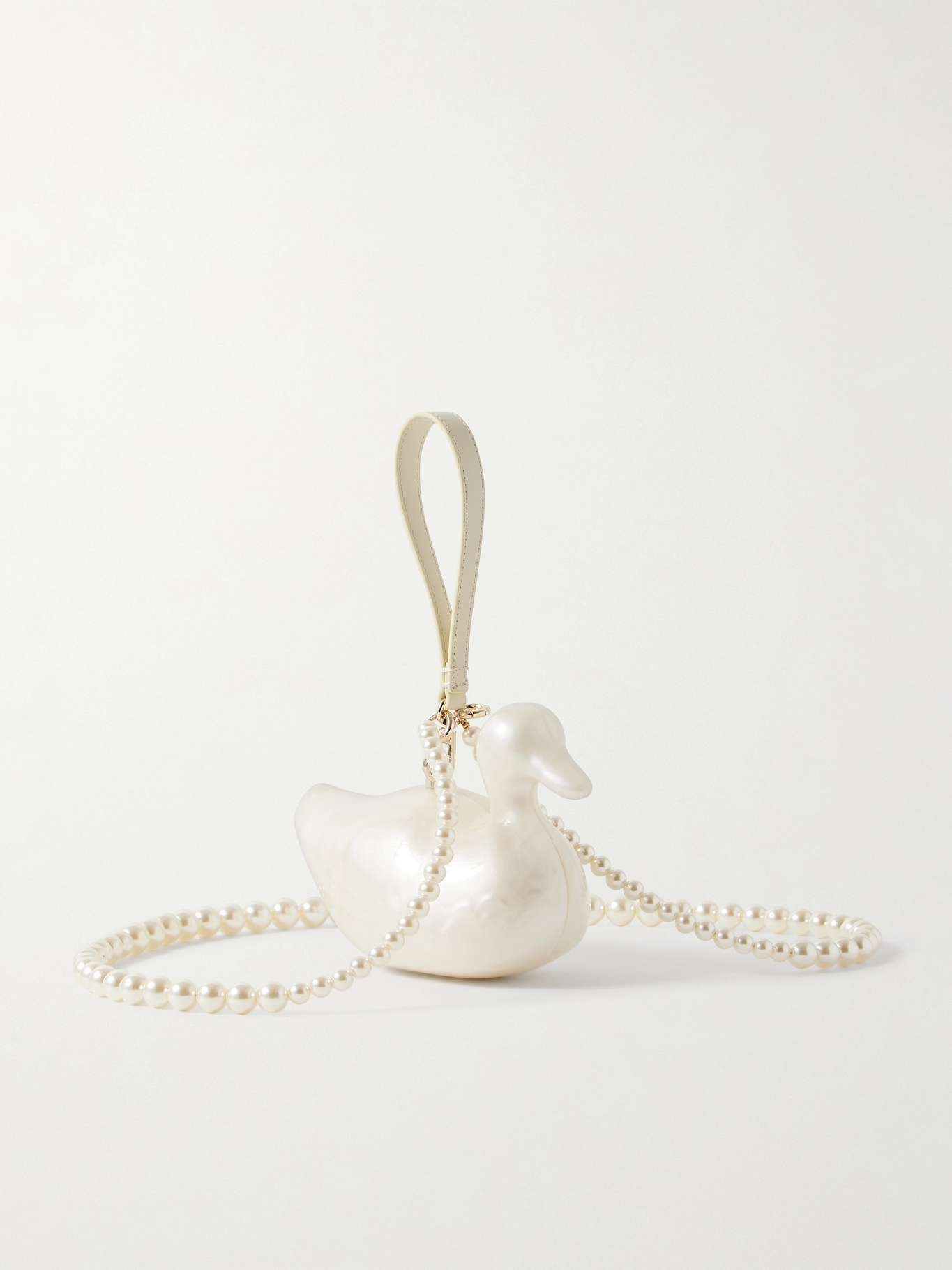 【関税込み】Simone Rocha オフホワイト Pearl Duck クラッチ Duck faux pearl clutch in white - Simone Rocha | Mytheresa