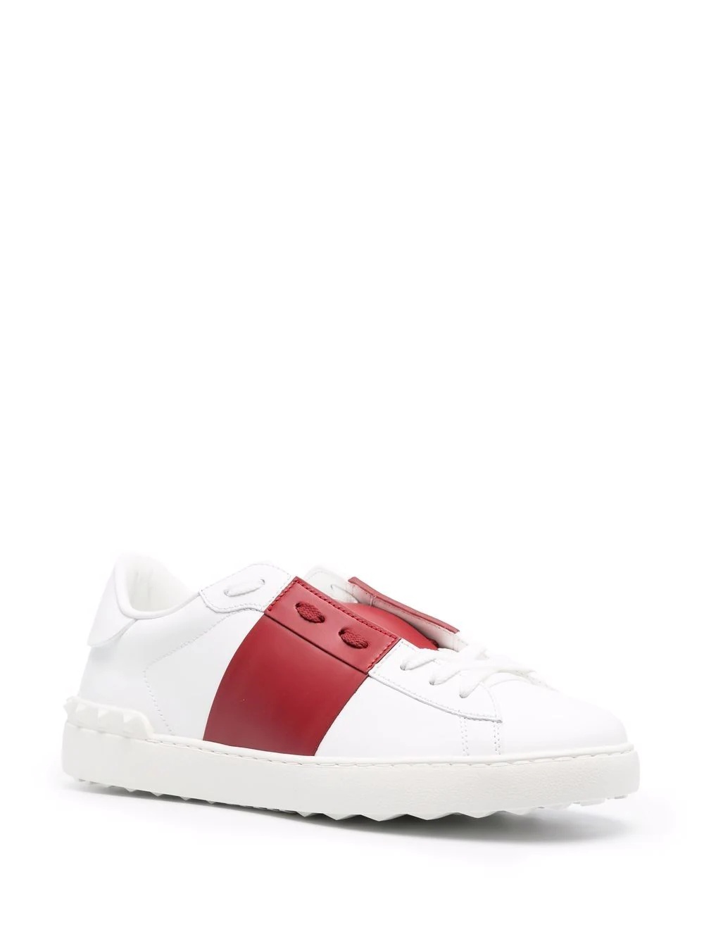 contrast-band leather sneakers - 2