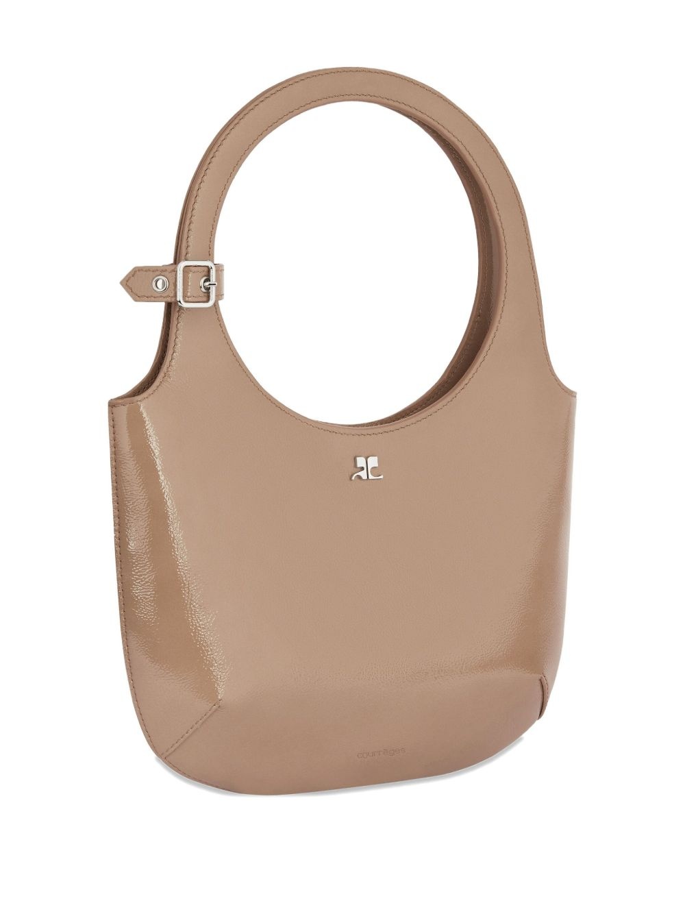 Holy rounded handle leather shoulder bag - 4