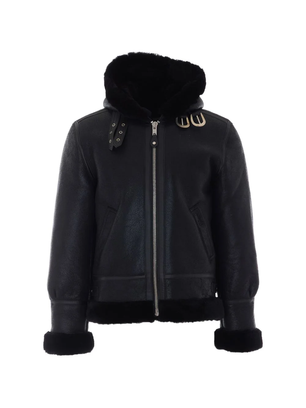 Black To Hood buckle-detail jacket - 1