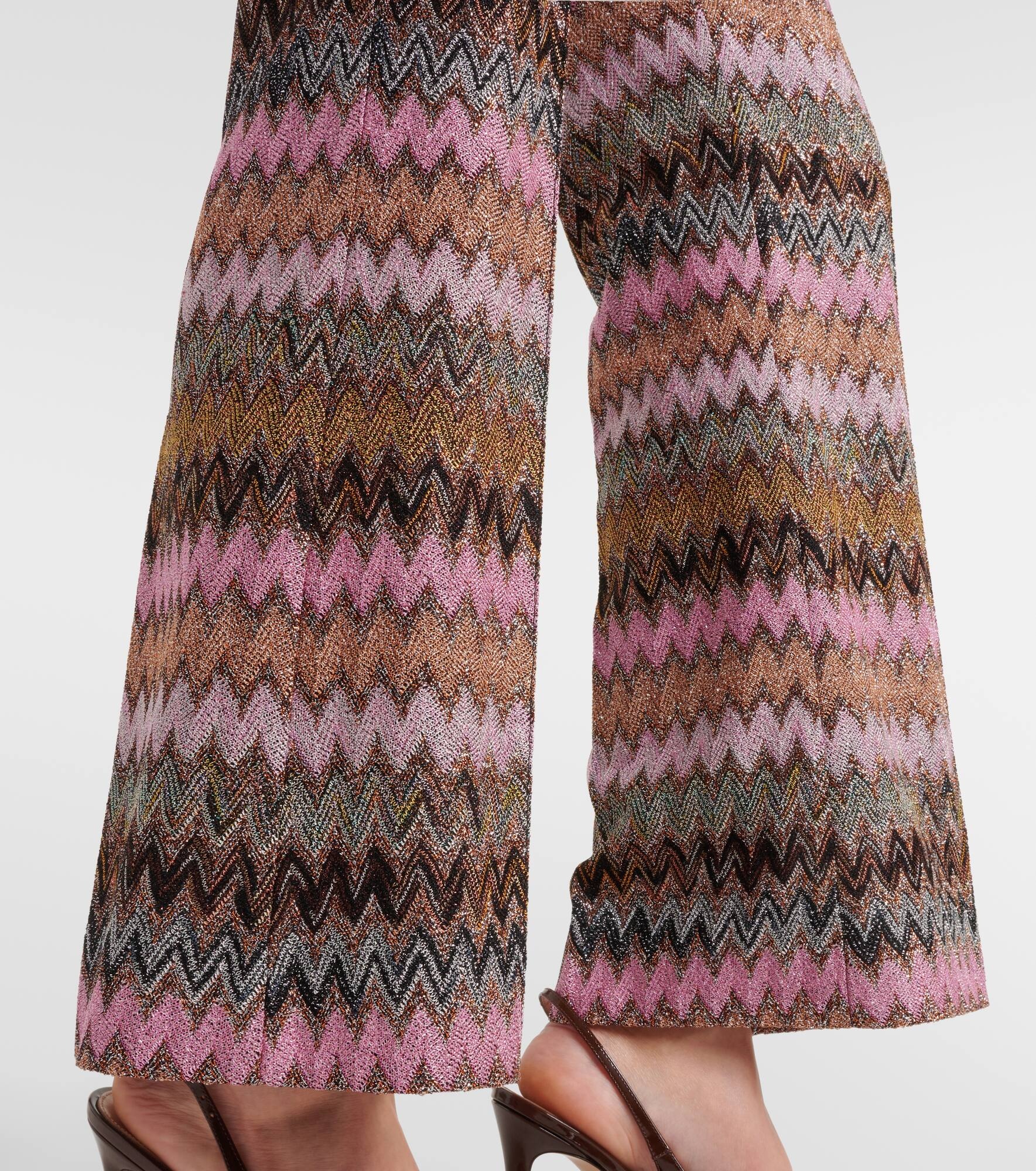 Zig Zag metallic flared pants - 5