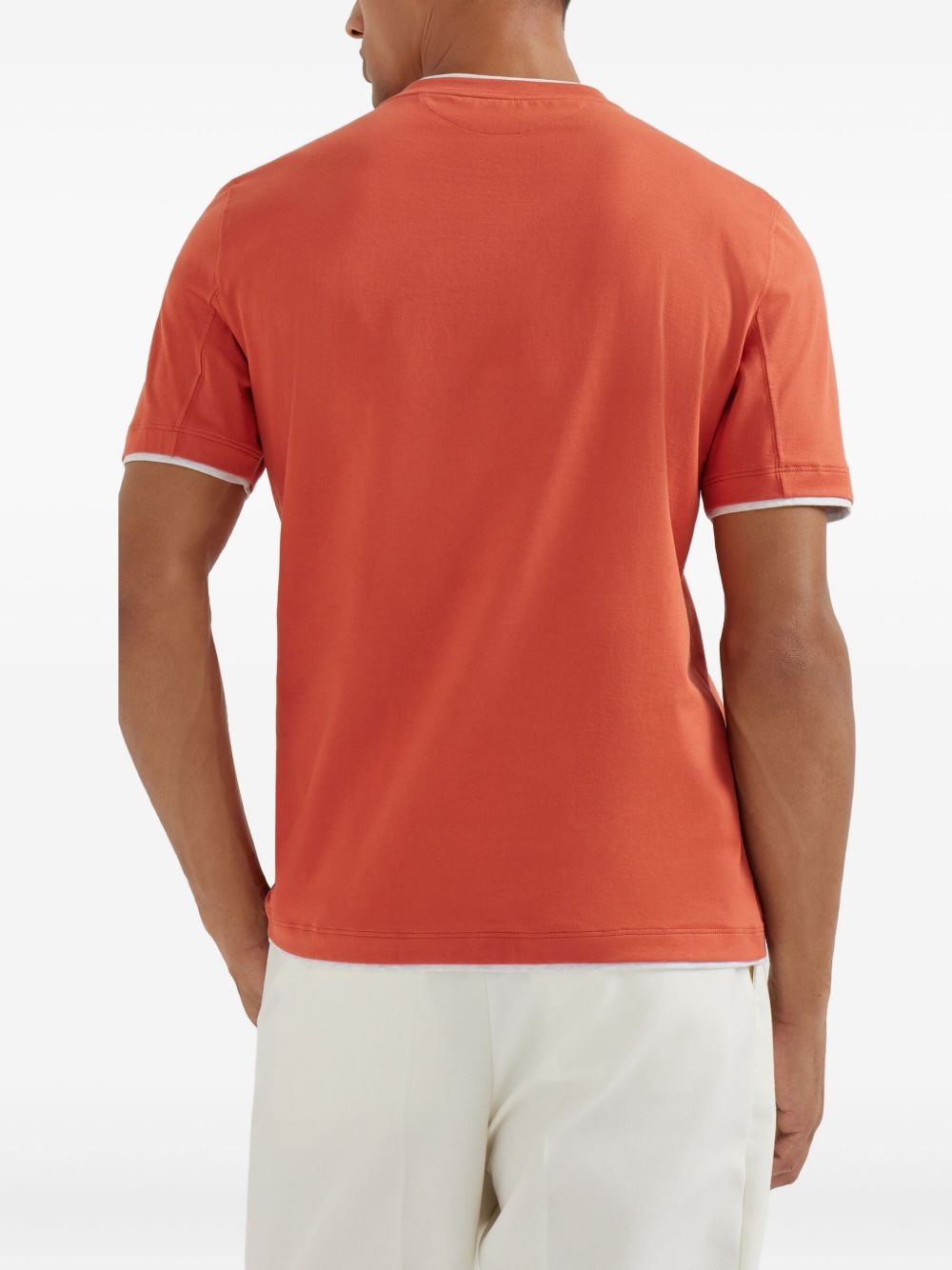 contrast-trim crew-neck t-shirt - 4