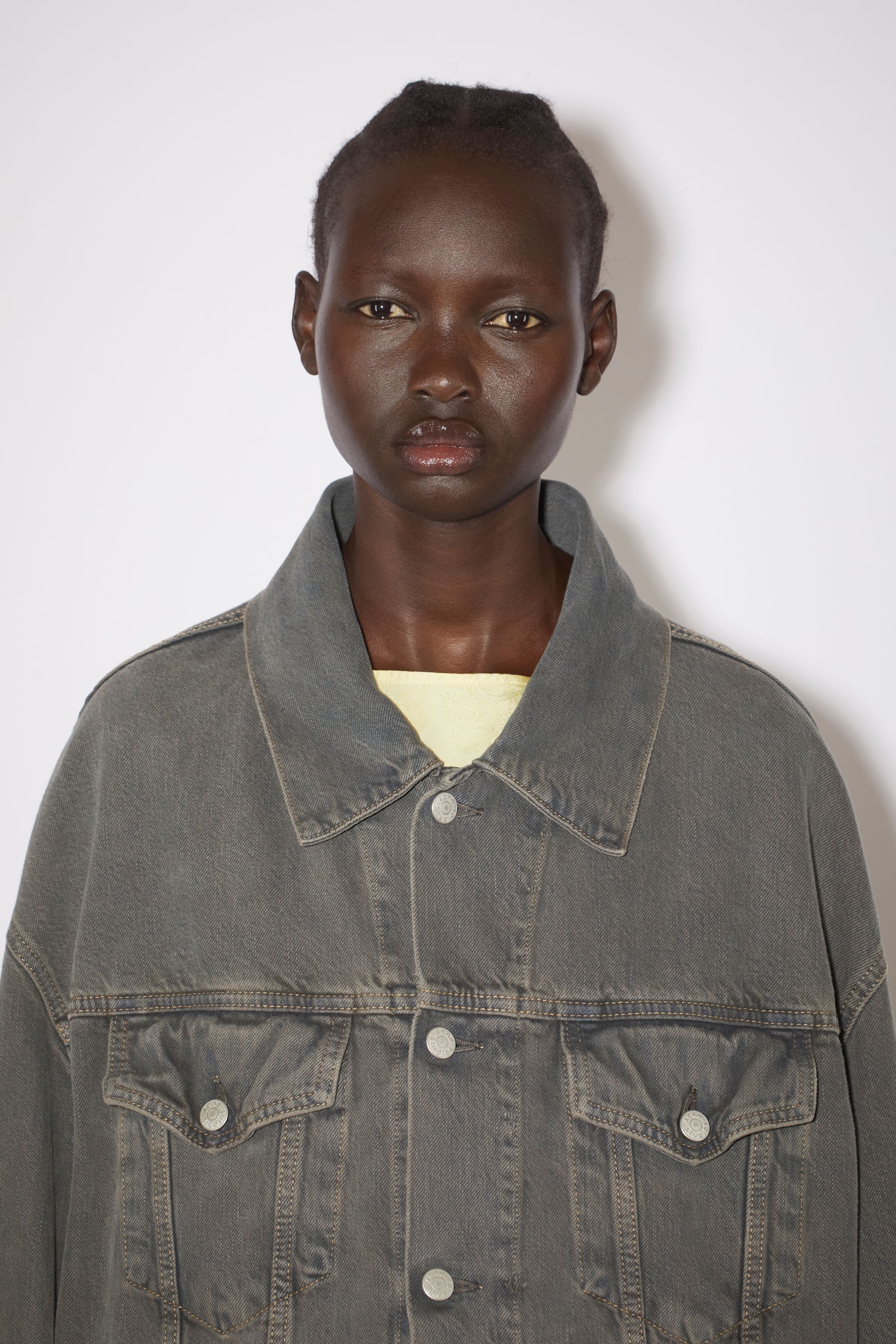 Loose fit denim jacket - Blue/green - 5