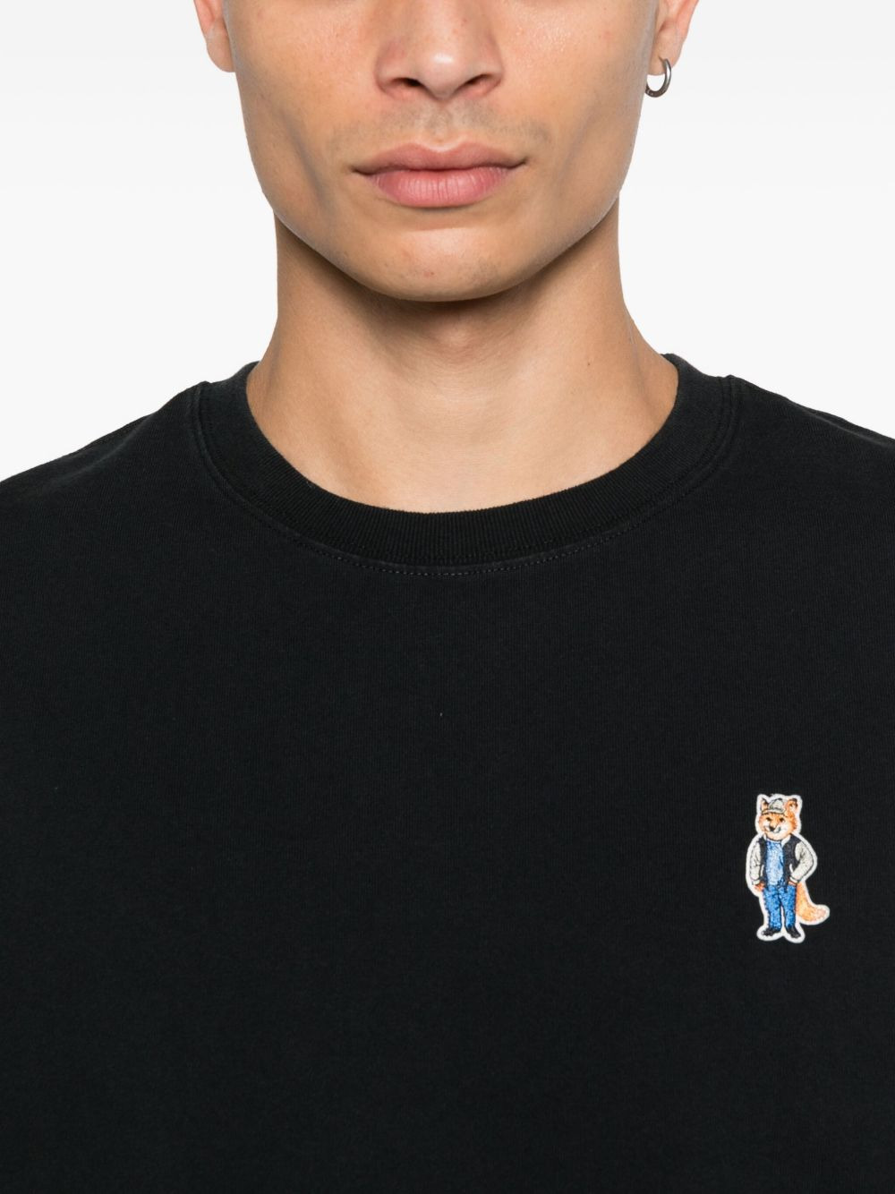Dressed Fox embroidered cotton T-shirt - 4