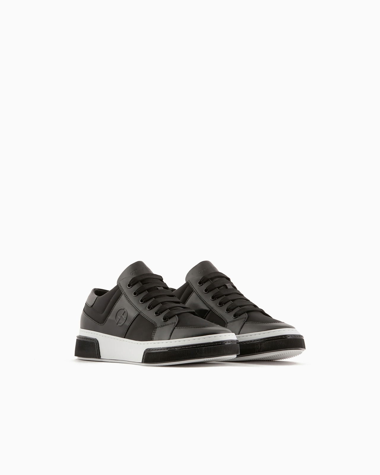 Leather and fabric sneakers - 2