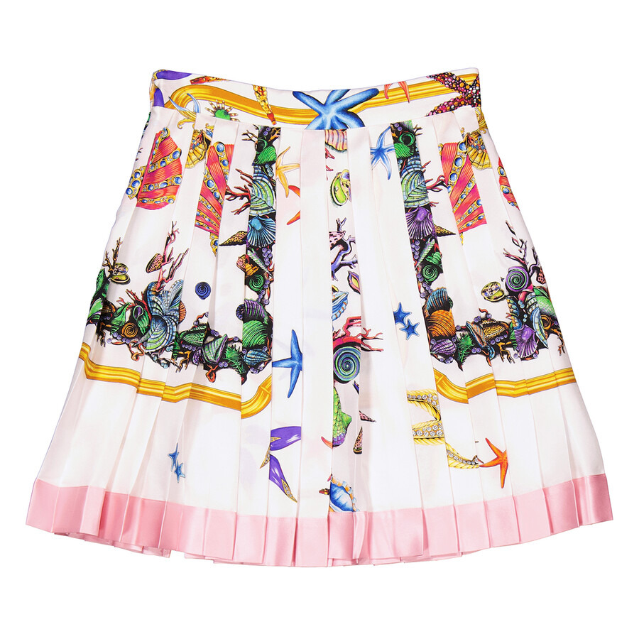 Versace Ladies Seaworld Print Silk Skirt - 2