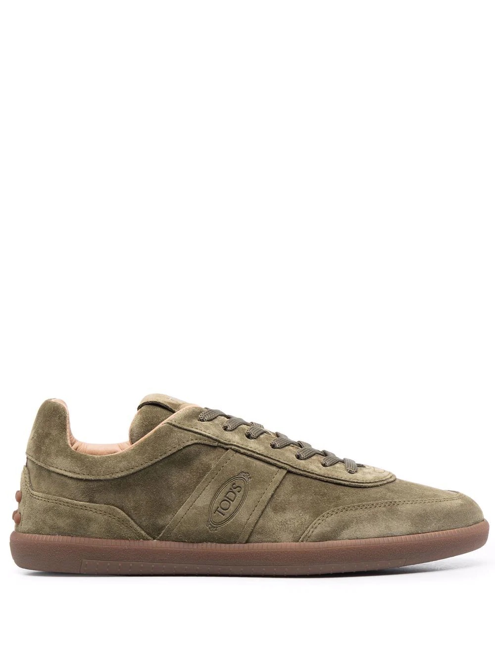 panelled logo-embossed low-top sneakers - 1