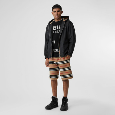 Burberry Icon Stripe Detail Nylon Canvas Hooded Jacket outlook