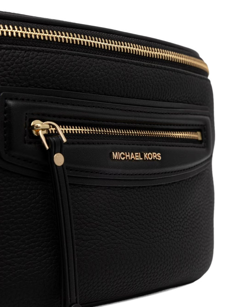 medium logo-plaque pebbled-leather belt bag 5