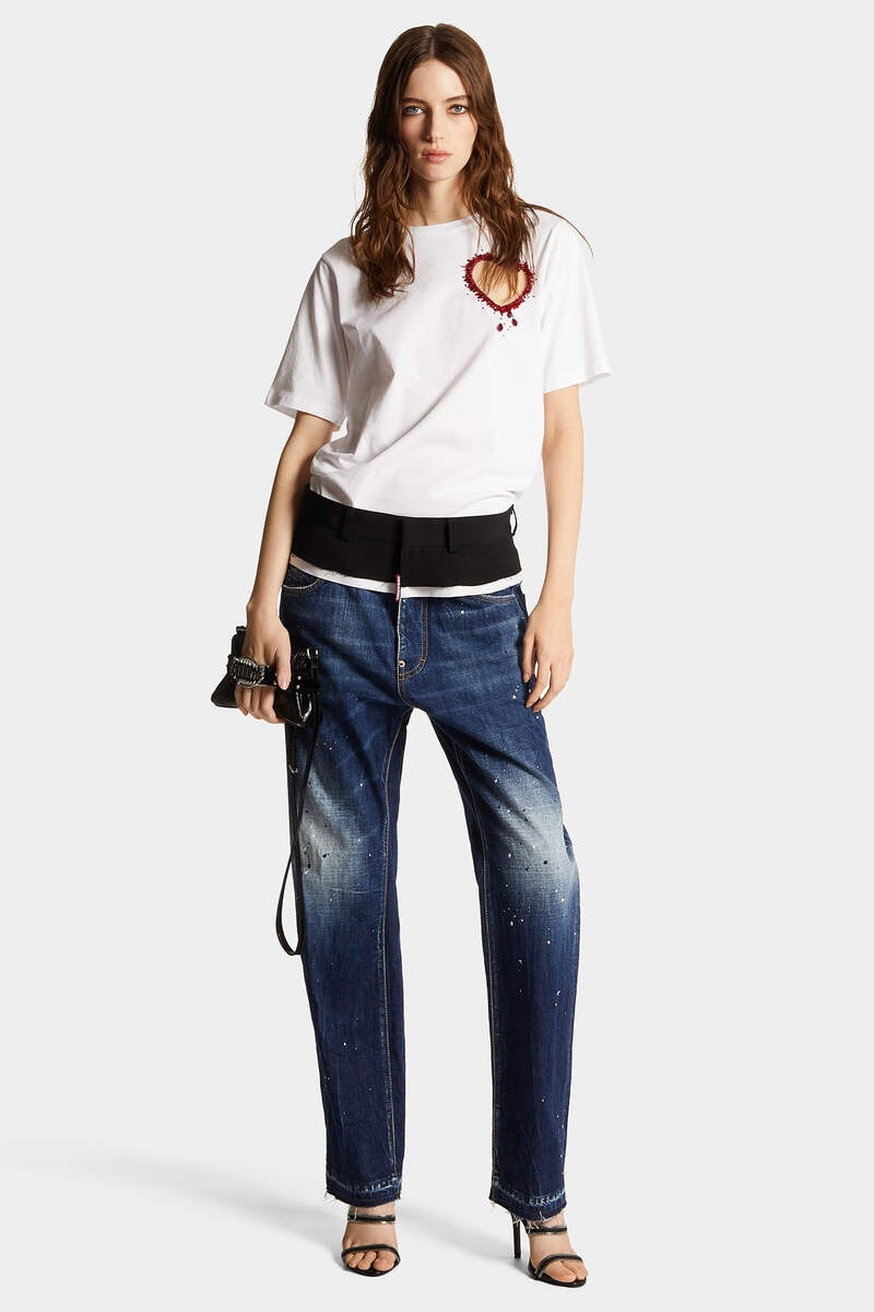 MEDIUM WHITE & BLUE SPOTS LOOSE JEANS 3