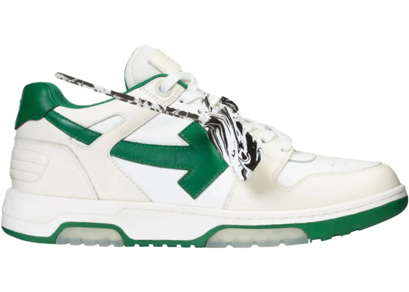 OFF-WHITE Out Of Office "OOO" Low Tops White Green 2021 - 1