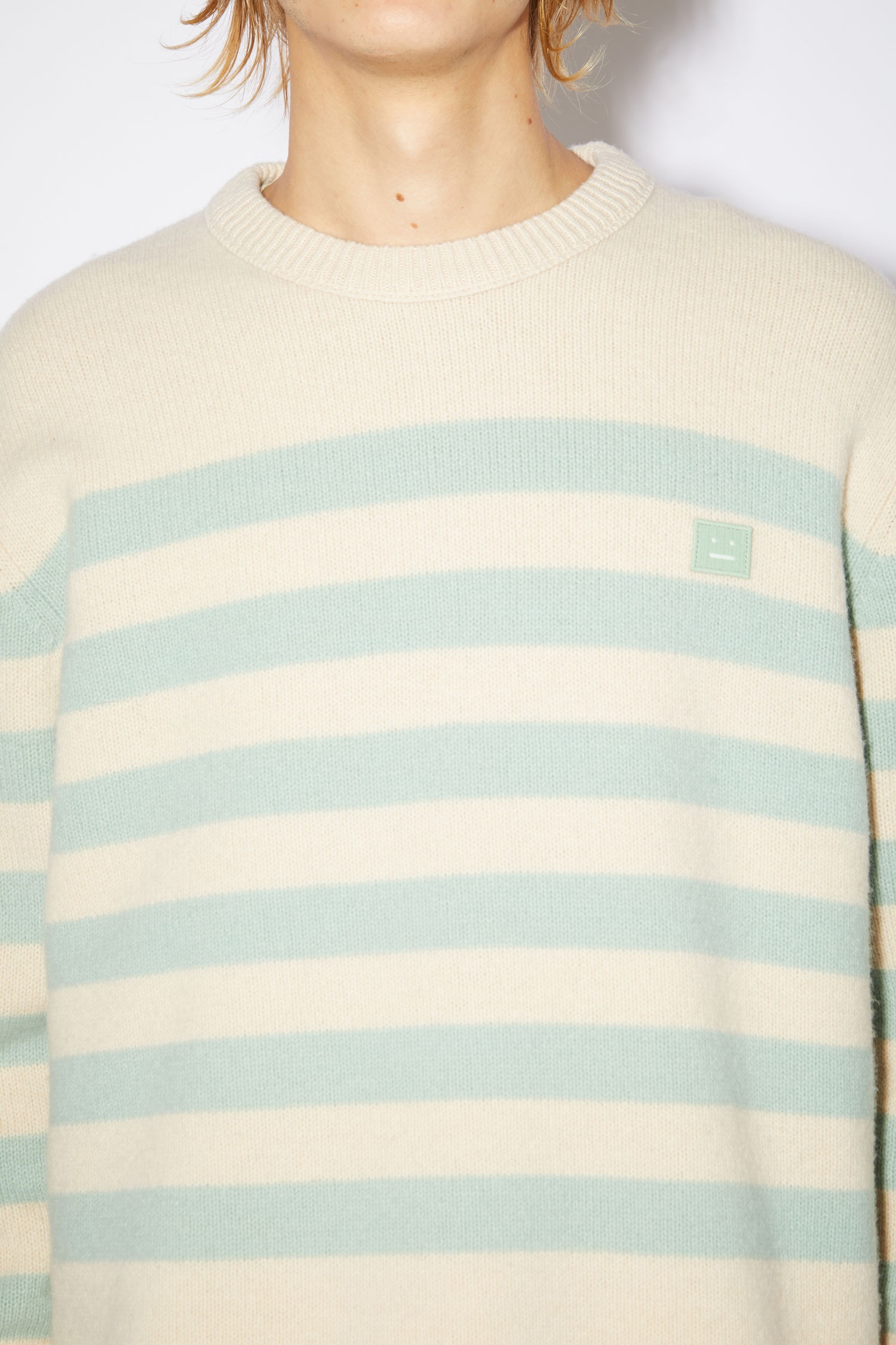 Striped Face sweater - Beige/green - 5